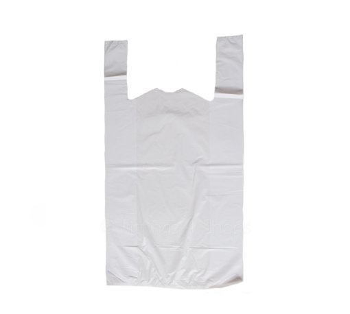 White Plastic Vest Style Carrier Bags 10x15x18