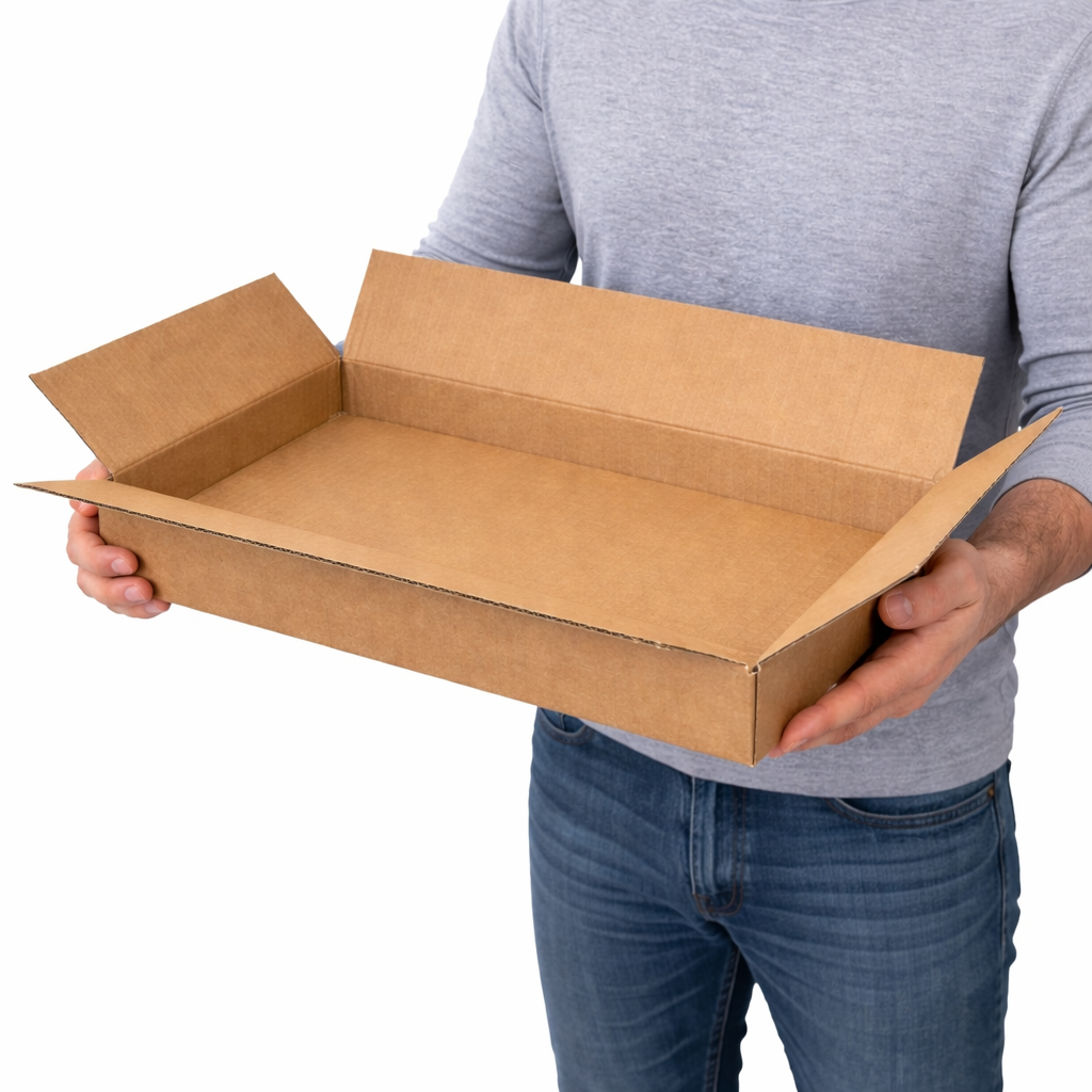 Single Wall Slim Cardboard Boxes 18"x12"x3" (457 x 305 x 76 mm) - Image 2