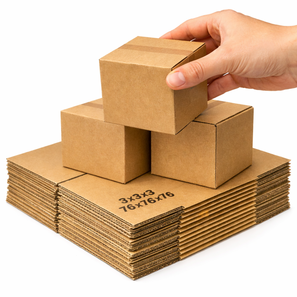 Small Cube Single Wall Box 3" x 3" x 3" (76 x 76 x 76 mm) - Image 2