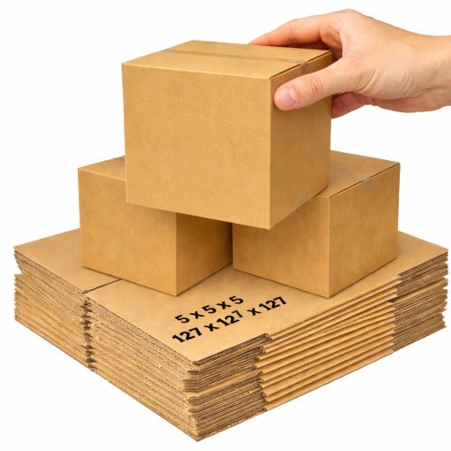 Small Single Wall Cube Boxes 5" x 5" x 5" (127 x 127 x 127 mm) - Image 2