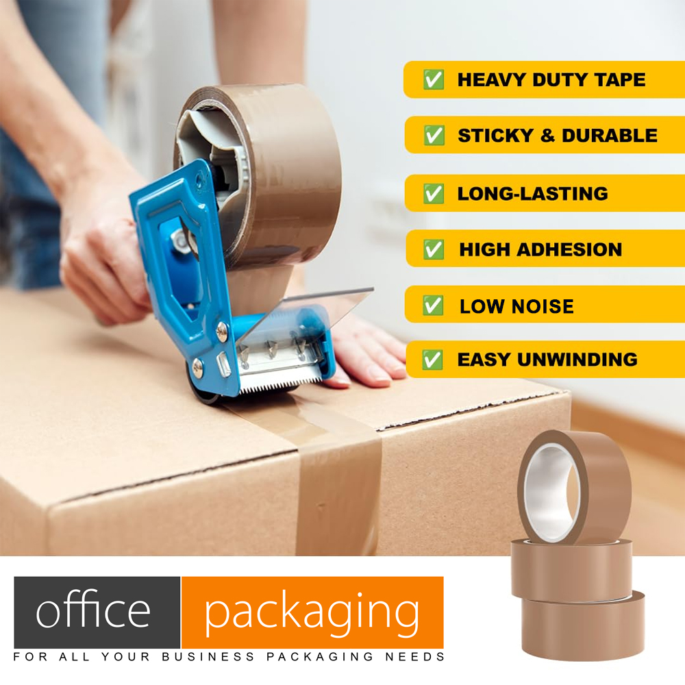 Premium Low Noise Brown Buff Packing Tape 48mm x 66m - Image 3