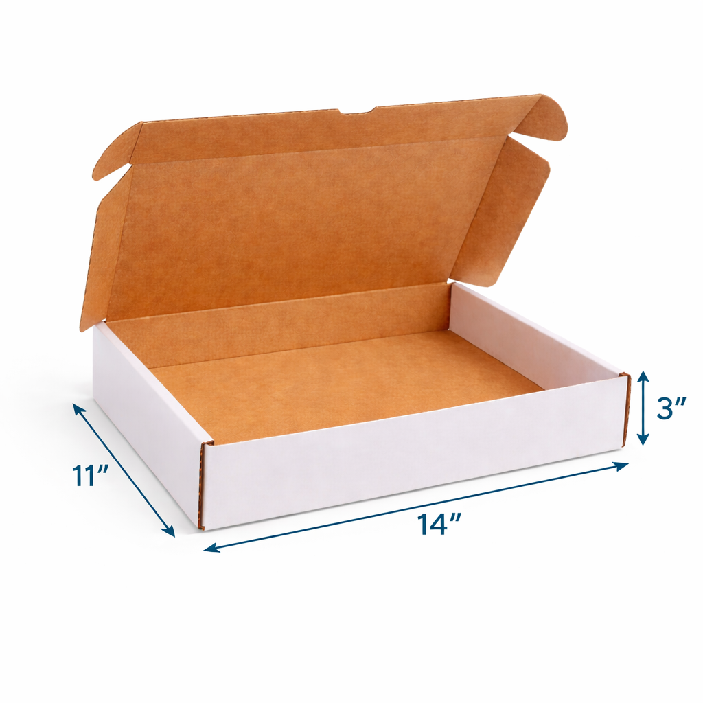White Parcel Postal Boxes 14" x 11" x 3" (360 x 280 x 80 mm) - Image 2