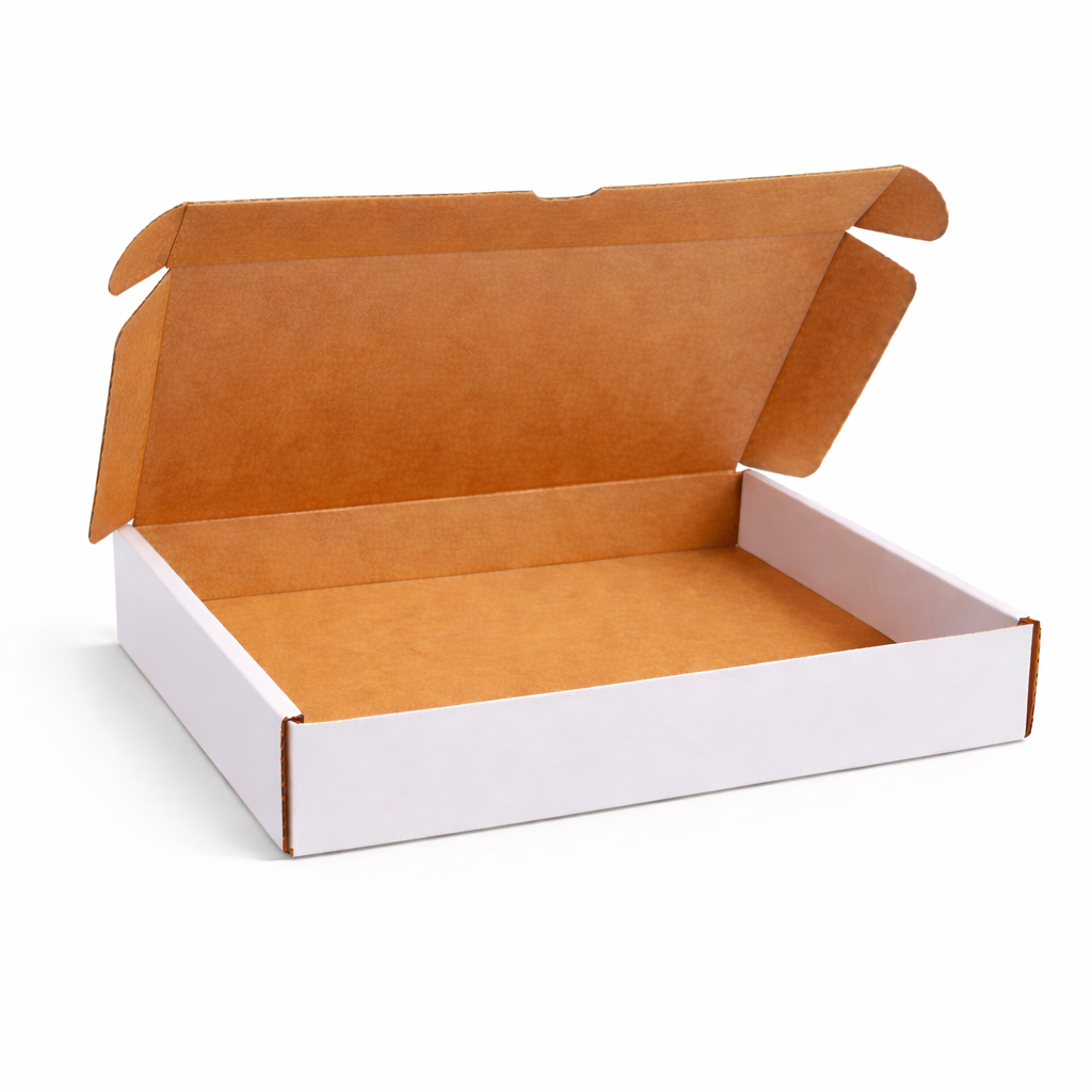White Die Cut Parcel Postal Boxes 16"x14"x3" (440 x 350 x 80 mm)