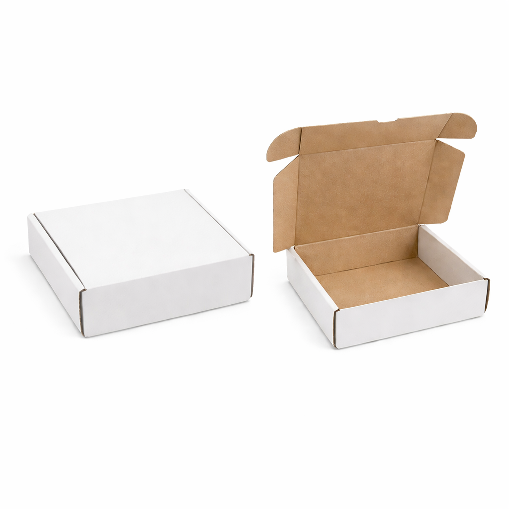 White Small Parcel Postal Boxes 5.5"x5"x2" 140 x 130 x 50mm