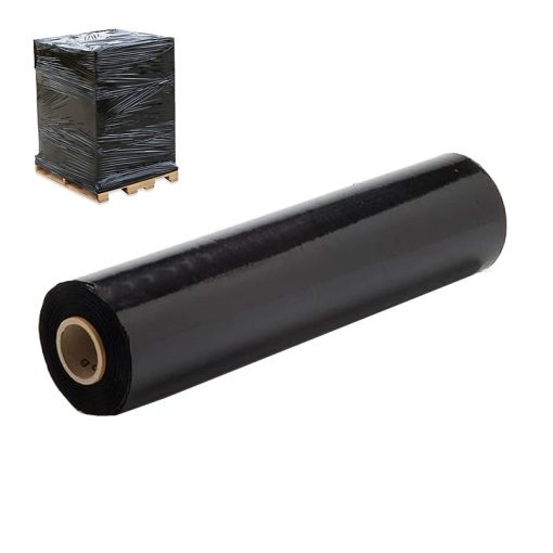 Black Pallet Stretch Shrink Wrap 400mm X 200M - 23mu