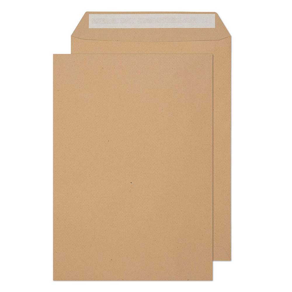 C4 Manilla Plain Self Seal Brown Envelopes 324x229mm 80gsm
