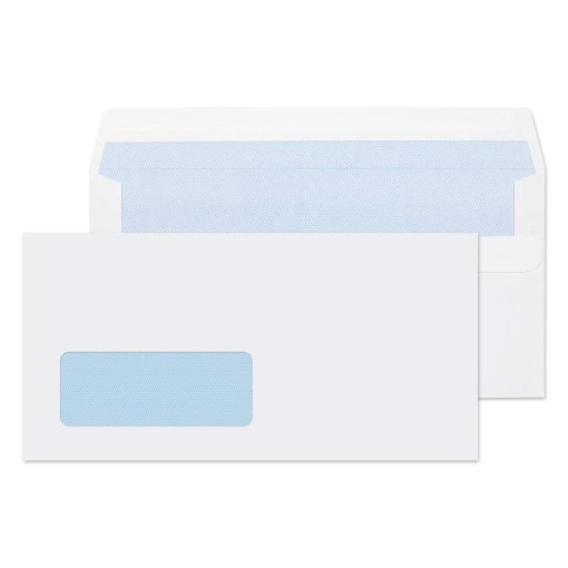 DL White With Address Window Self Seal Envelopes 110x220mm , 80gsm