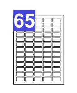 A4 Sheets of Print Address Labels - 65 Per Sheet
