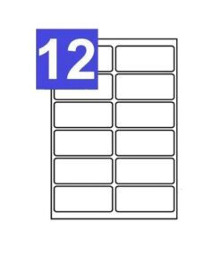 A4 Sheets of Print Address Labels - 12 Per Sheet