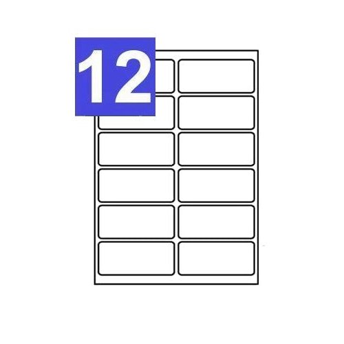 A4 Sheets of Print Address Labels - 12 Per Sheet