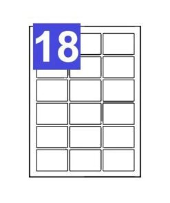 A4 Sheets of Print Address Labels - 18 Per Sheet