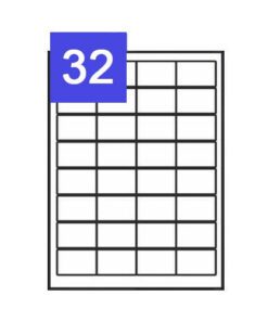 A4 Sheets of Print Address Labels - 32 Per Sheet