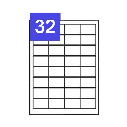 A4 Sheets of Print Address Labels - 32 Per Sheet