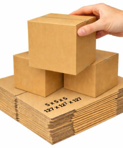 Alternative view of Small Single Wall Cube Boxes 5" x 5" x 5" (127 x 127 x 127 mm)