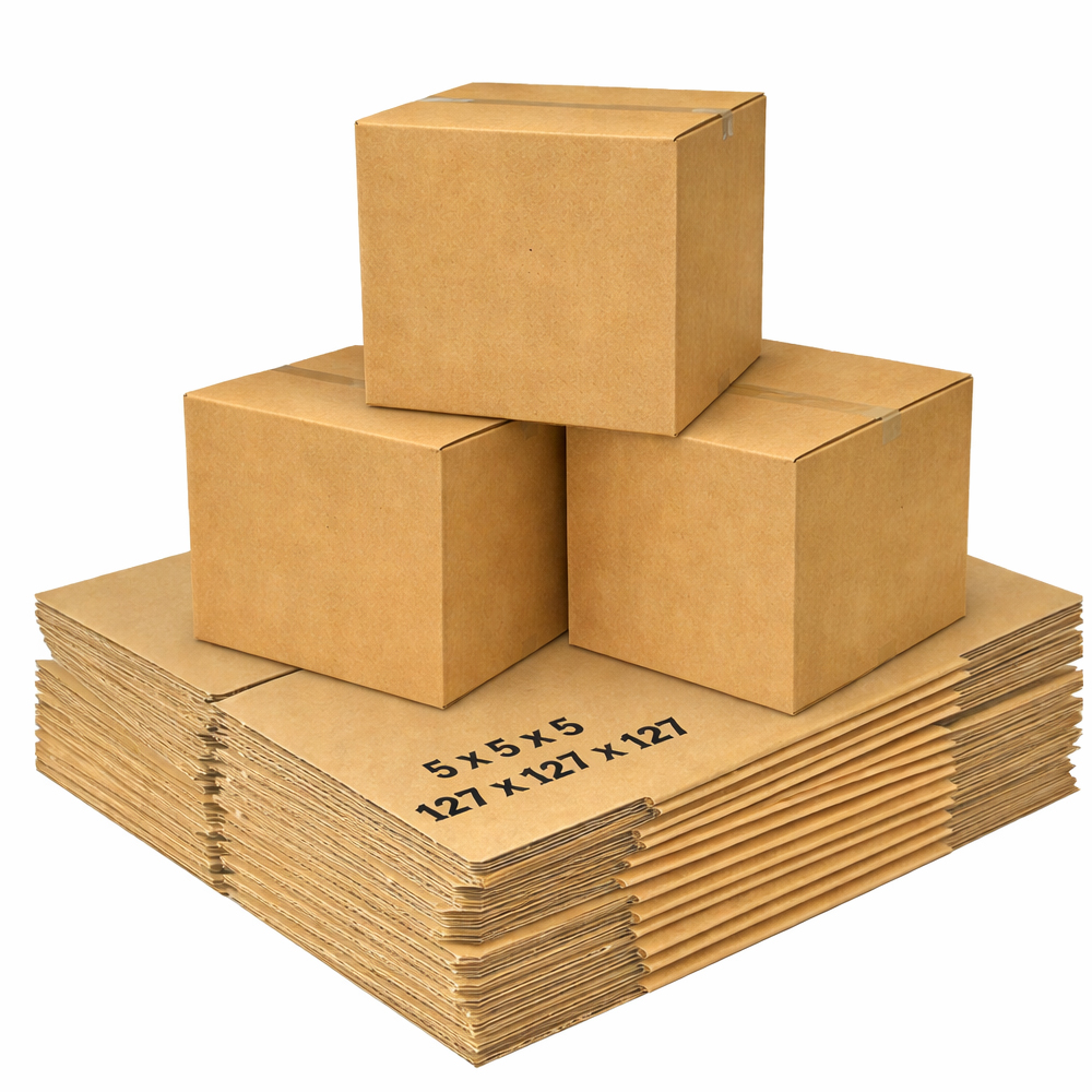 Small Single Wall Cube Boxes 5" x 5" x 5" (127 x 127 x 127 mm) - 50