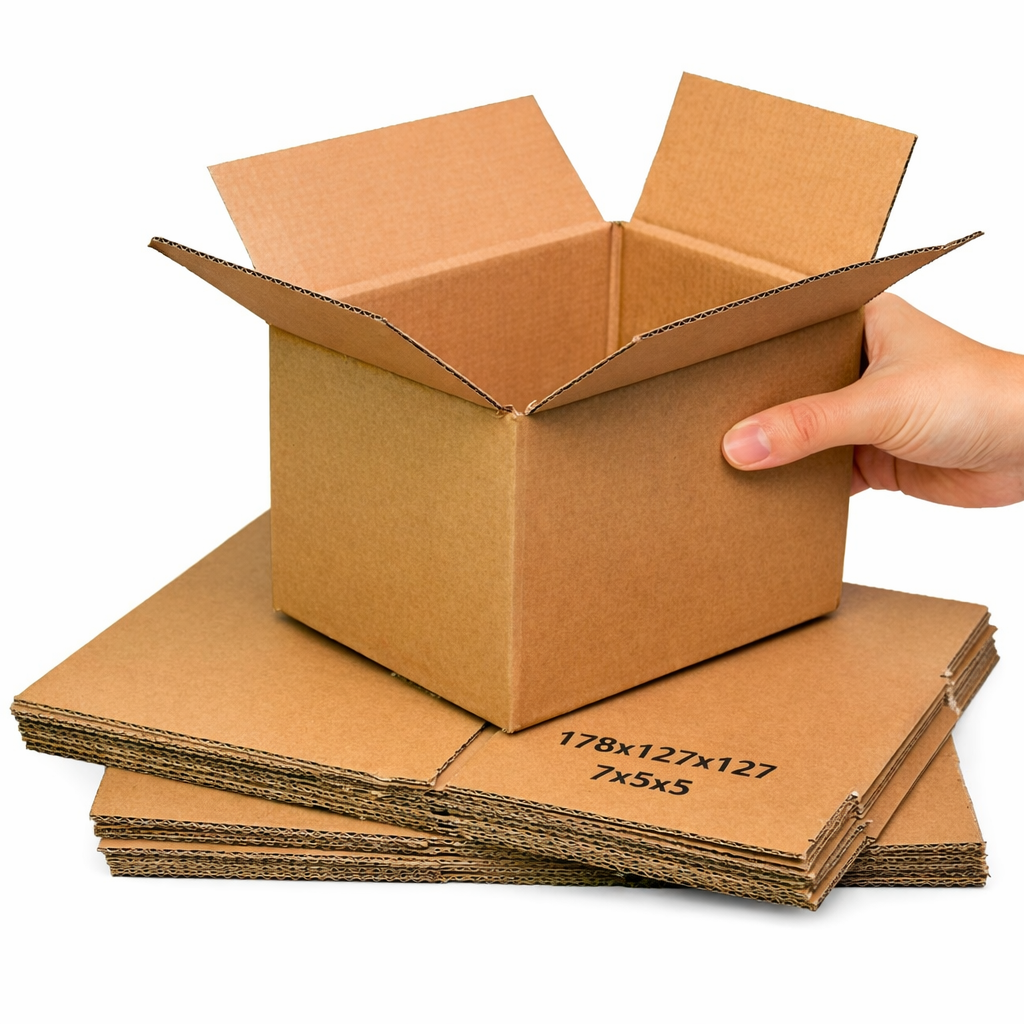 Small Single Wall Cardboard Boxes 7" x 5" x 5" (178 x 127 x 127 mm) - 500