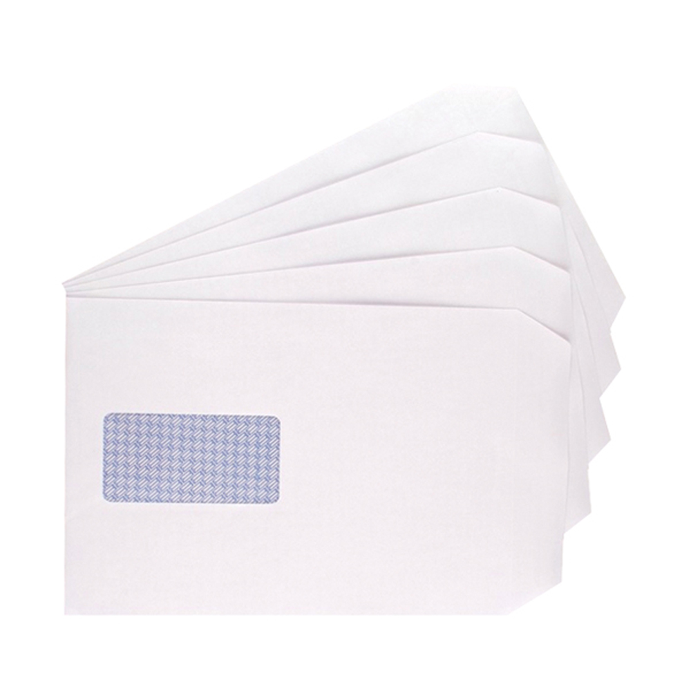 C5/A5 White Window Self Seal Envelopes 229x162mm , 90gsm - 50