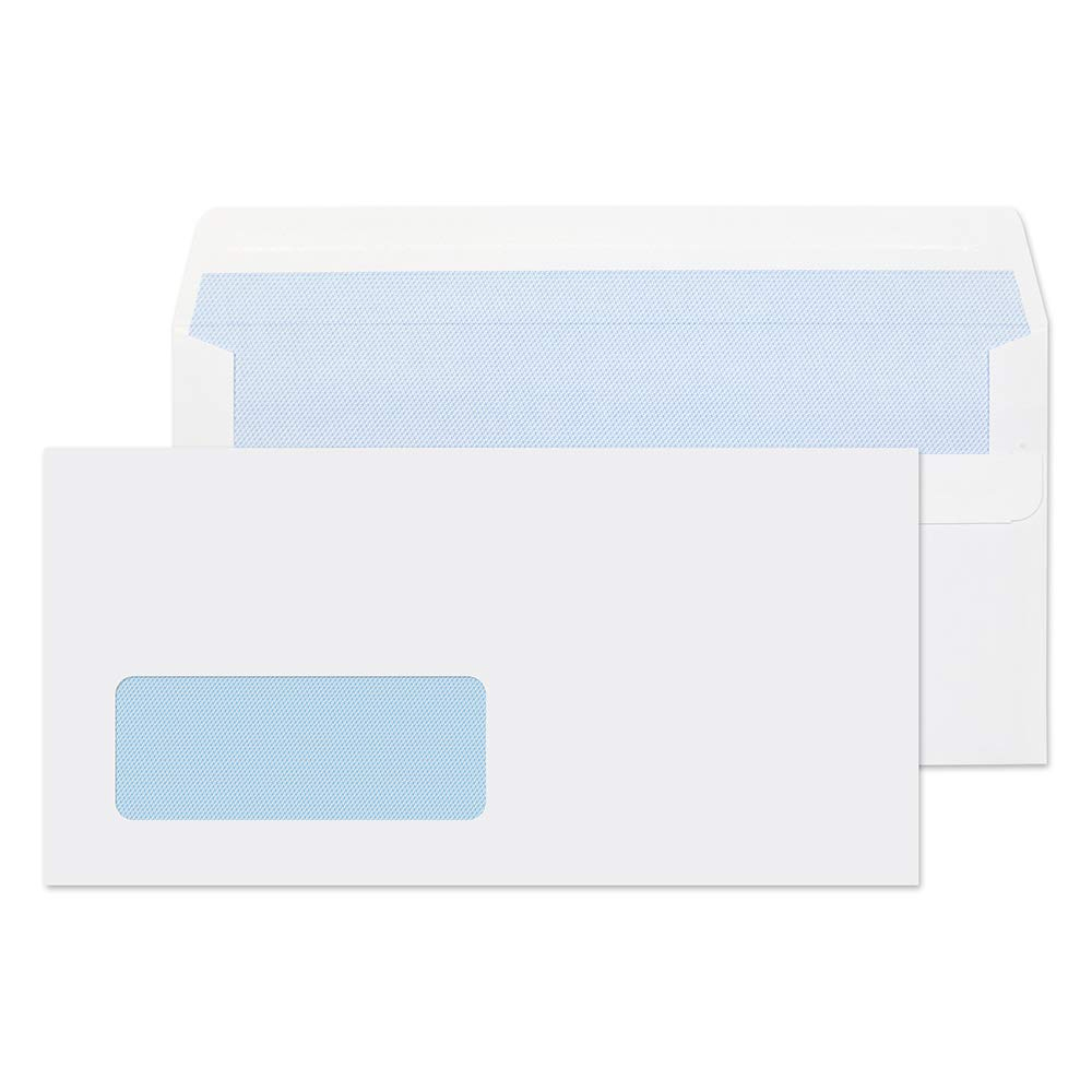 DL White With Address Window Self Seal Envelopes 110x220mm , 80gsm - 10
