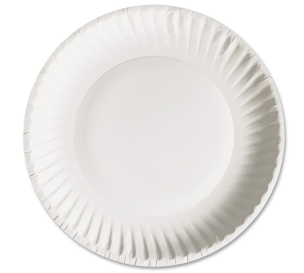 Economy White Disposable Paper Plates 18cm - 1000