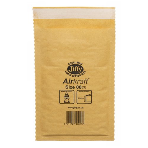 Jiffy Airkraft Size 00 Padded Envelopes 115x195mm