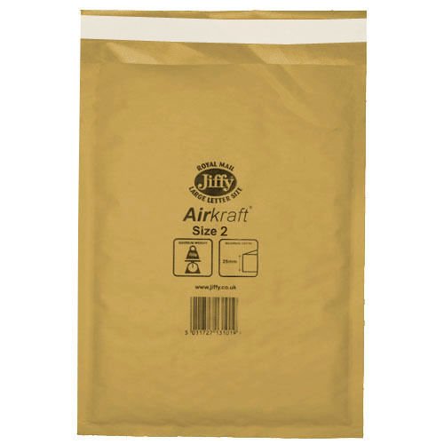 Jiffy Airkraft Size JL2 (E) Padded Envelopes 205x245mm