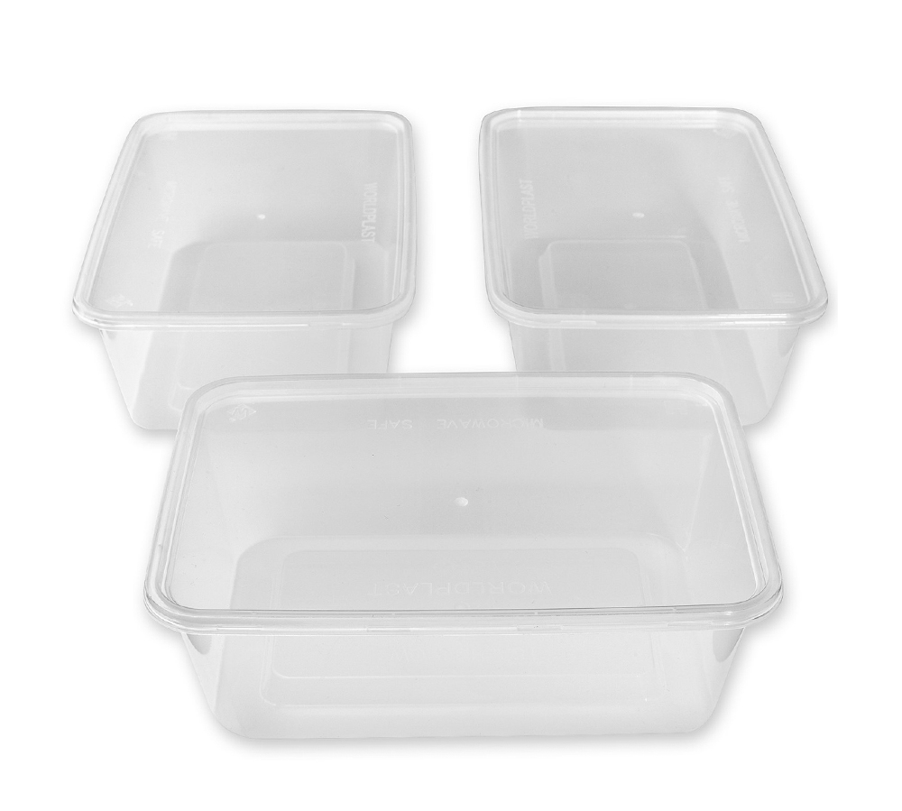 1000ml Plastic Microwave Food Takeaway Containers - 25