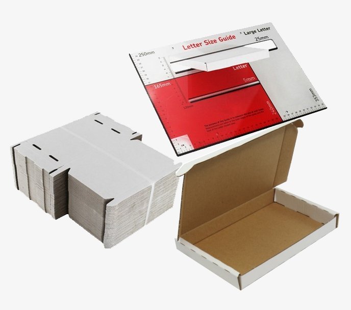 C4 White PIP Large Letter Box Postal Boxes A4 349x239x20mm - 50