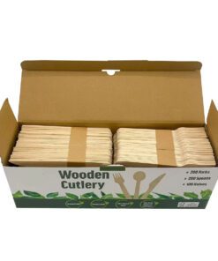 Alternative view of Heavy Duty 500pc Wooden Cutlery - Spoons - Forks - Knives