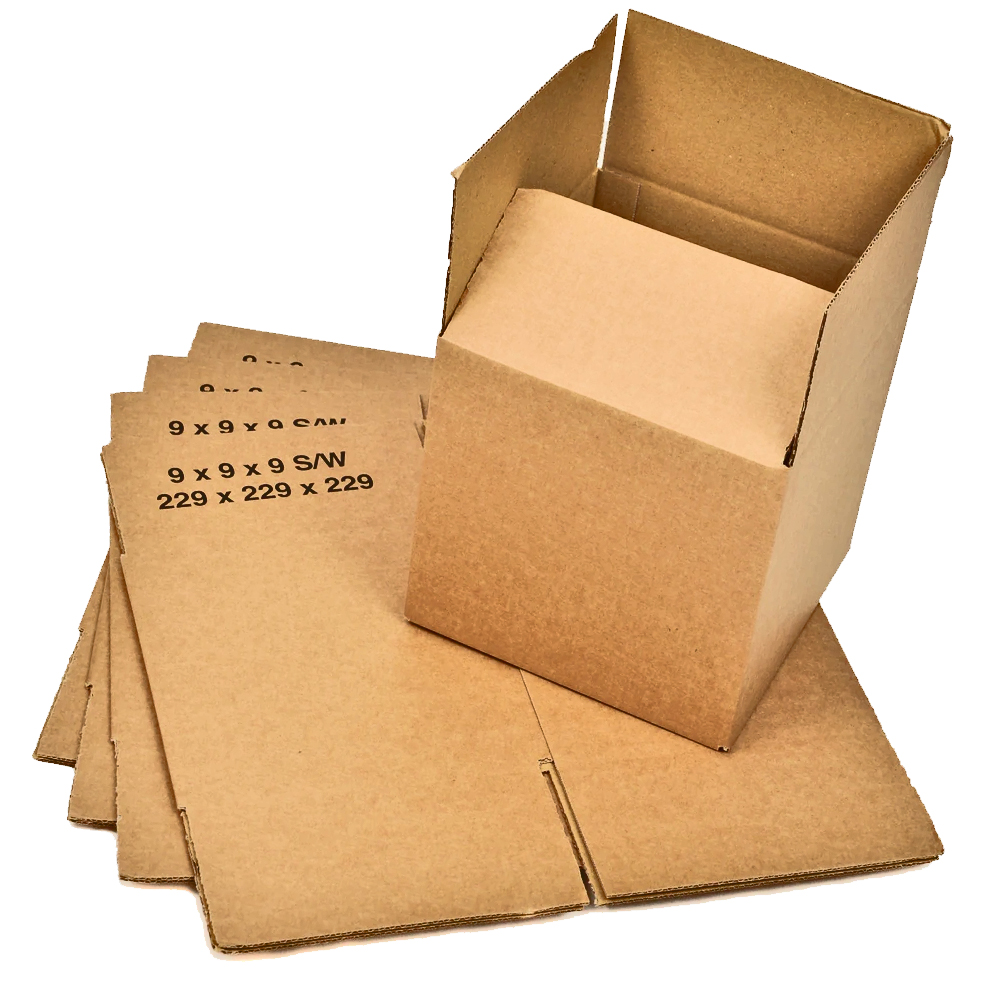 Single Wall Cardboard Boxes 9" x 9" x 9" (229 x 229 x 229 mm)