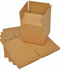 Single Wall Cube Cardboard Boxes 8" x 8" x 8" (203 x 203 x 203 mm)